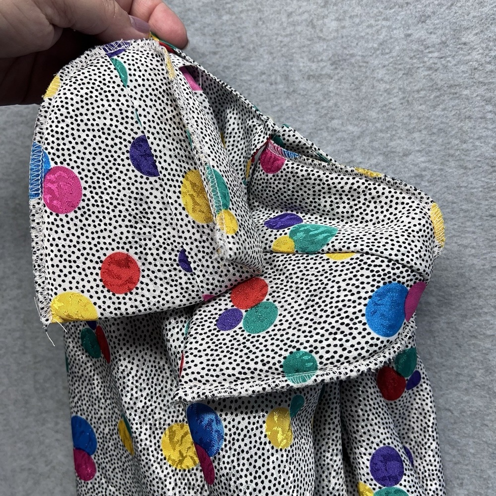 Notations Women's Multi Color Short Sleeve Pullover Blouse Size 14 Polka Dot 80s - Picture 3 of 15